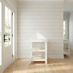 Woven Rattan White 3 Tier Side Table