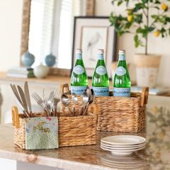 Woven Rectangular Handled Serving Baskets Set of 2