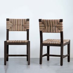 Woven Mango Wood Chair Set of 2