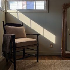 Woven Rush Seated Arm Chair With Cushion