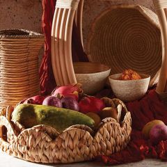 Woven Scalloped Tray Set of 3