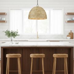 Woven Sweet Grass 8 Light Pendant