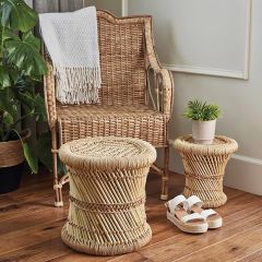 Wrapped Bamboo Side Table Set of 2