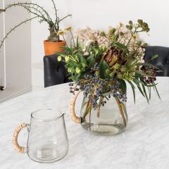 Wrapped Handle Glass Pitcher