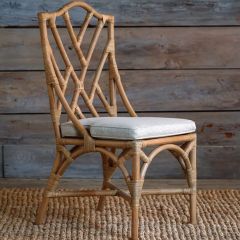 Wrapped Rattan Cushioned Dining Chair