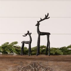 Wrought Iron Deer Figurine Set of 2