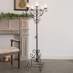 Wrought Iron Floor Candelabra