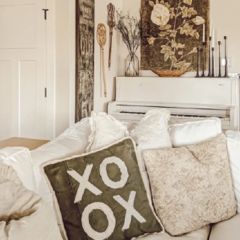 XOXO Cotton Canvas Pillow