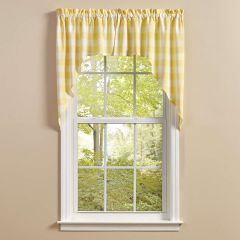 Yellow Buffalo Check Window Swag Curtain Set of 2