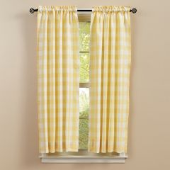 Yellow Check 63 Inch Window Panel Set of 2