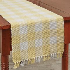 Yellow Check Farmhouse Table Runner