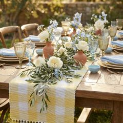 Yellow Check Farmhouse Table Runner