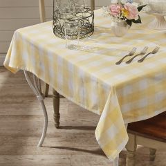 Yellow Check Farmhouse Tablecloth