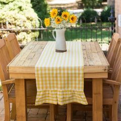 Yellow Gingham Farmhouse Table Runner