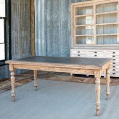 Zinc Top Old Elm Farmhouse Table