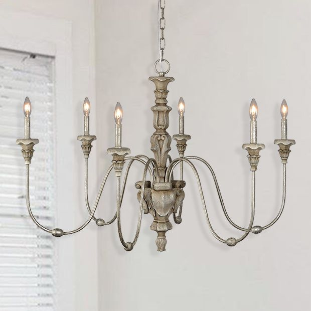 FRENCH COUNTRY 6 LIGHT CHANDELIER - Antique Farmhouse