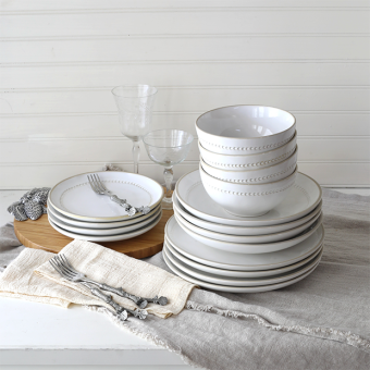 16 Piece Simply Farmhouse Ceramic Dinnerware Collection