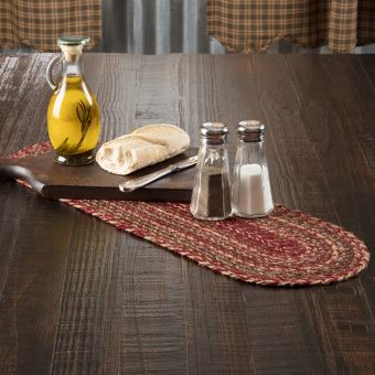 Oval Jute Farmhouse Table Runner 8x24 Set of 2