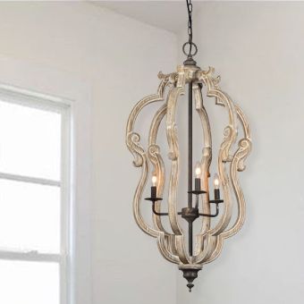 3 Light Open Frame Farmhouse Chandelier