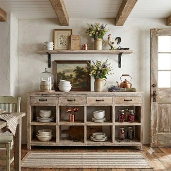 4 Drawer Reclaimed Wood Sideboard Cabinet