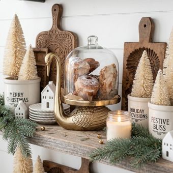 Gilded Swan Cloche Display