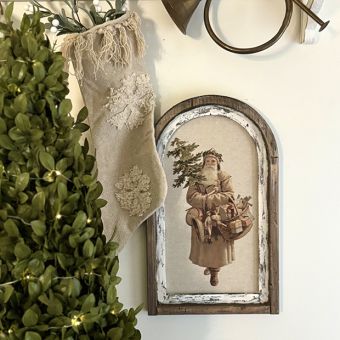 Arched Old World Santa Framed Print