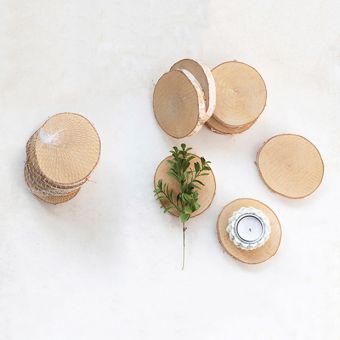 Bag of 8 Birch Wood Slices Set of 2
