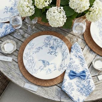 Blue Floral Birds Plate