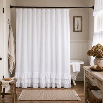 Casual Sophistication Ruffled Shower Curtain