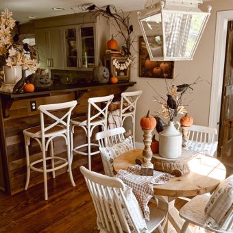 Country Cottage Rattan Seat Bar Stool Set of 2