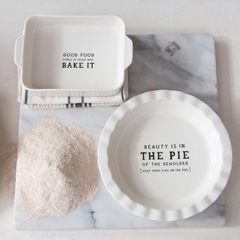 Cute Sayings Stoneware Baking Dish Set of 2