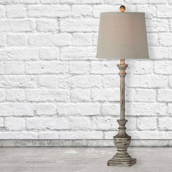 Distressed Farmhouse Buffet Table Lamp Set of 2