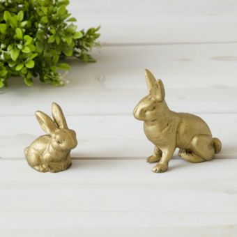 Distressed Gold Finished Rabbit Figurine