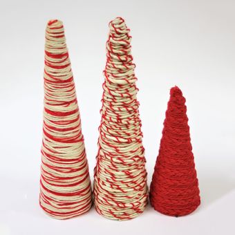Festive Holiday Cone Christmas Tree Set of 3