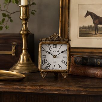 Floral Scroll Vintage Inspired Table Clock