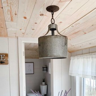 Galvanized Round Pendant Light