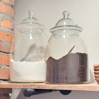 Glass Jar Canister With Lid Set of 2