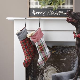 Handsome Plaid Stocking Set of 4
