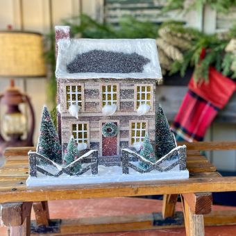 Lighted Christmas Cabin House