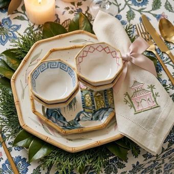 Painterly Pattern Stoneware Bowl Set of 4