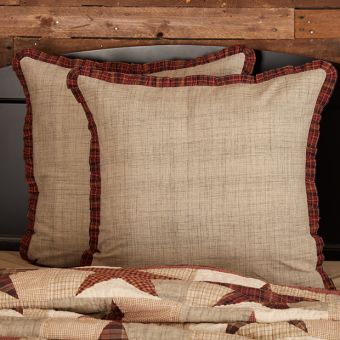 Plaid Ruffle Euro Sham Set of 2