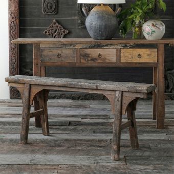 Reclaimed Wood Rustic Farmhouse Bench