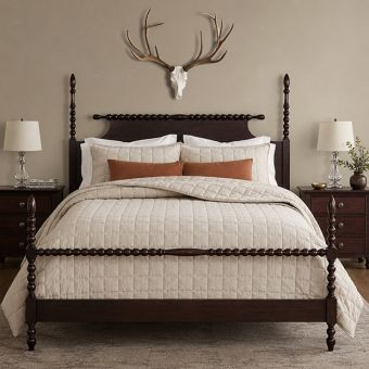 Rolling Pin Turned Post Bed Frame