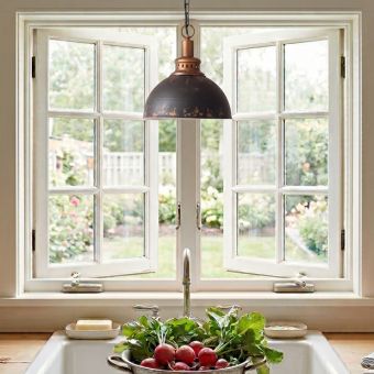 rustic-industrial-metal-dome-pendant