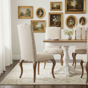 Simple Elegance Linen Upholstered Side Chair