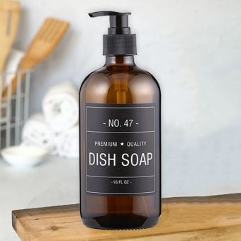 Tinted Glass Dish Soap Dispenser Set of 2
