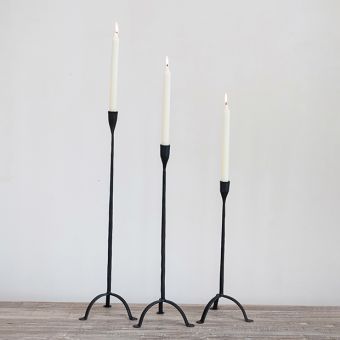 Tripod Foot Cast Iron Taper Holder Set of 3