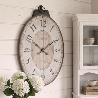 Weathered Elegance Oval Wall Clock