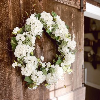 White Hydrangea Large Decorative Wreath