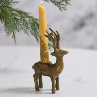 Woodland Deer Metal Candleholder Set of 2